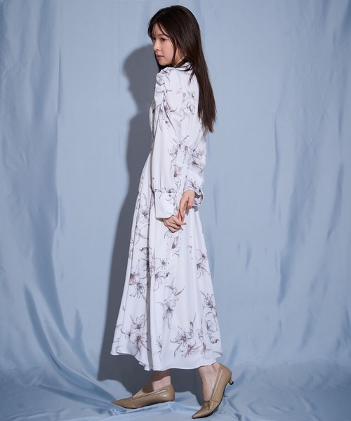 NOELA(ノエラ)の「線描きフラワーワンピース(ワンピース・レディース・ピンク/サックスブルー/ベージュ・S/M)」の14枚目の写真