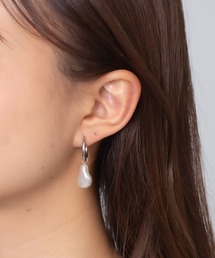ステンレス アクリルパール ドロップフープピアス