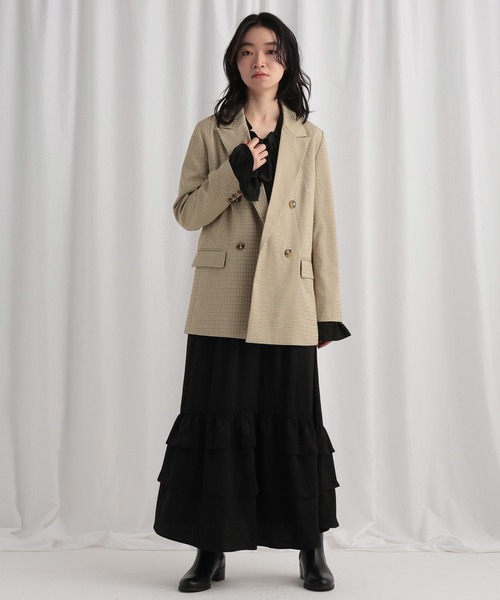 mysty woman（ミスティウーマン）の「ボウタイティアードワンピース 643218（ワンピース・レディース・イエロー/アイボリー/ブラック・FREE）」の14枚目の写真