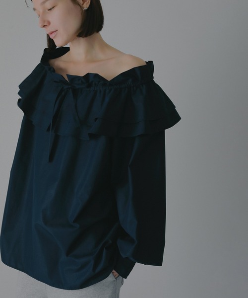 MANOF（マノフ）の「PURSE COLLAR SHIRTS（シャツ/ブラウス・レディース・ネイビー/ホワイト・F）」の21枚目の写真