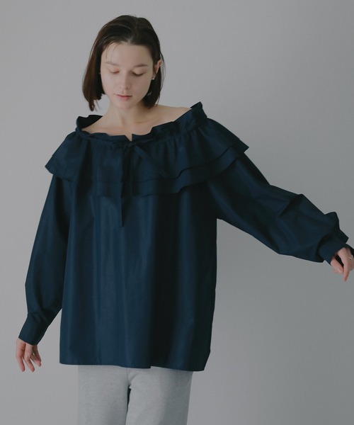 MANOF（マノフ）の「PURSE COLLAR SHIRTS（シャツ/ブラウス・レディース・ネイビー/ホワイト・F）」の22枚目の写真