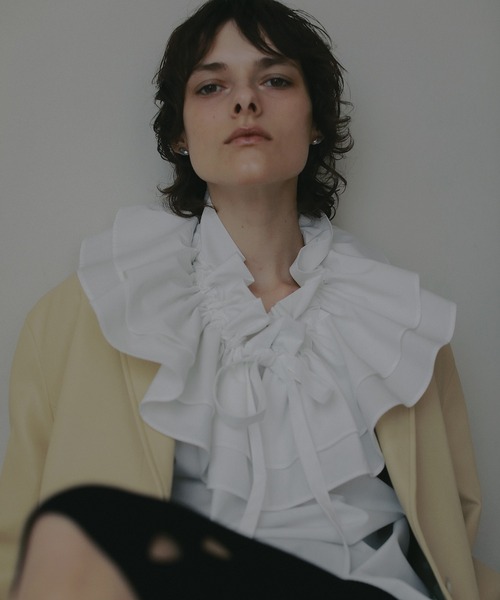 MANOF（マノフ）の「PURSE COLLAR SHIRTS（シャツ/ブラウス・レディース・ネイビー/ホワイト・F）」の13枚目の写真