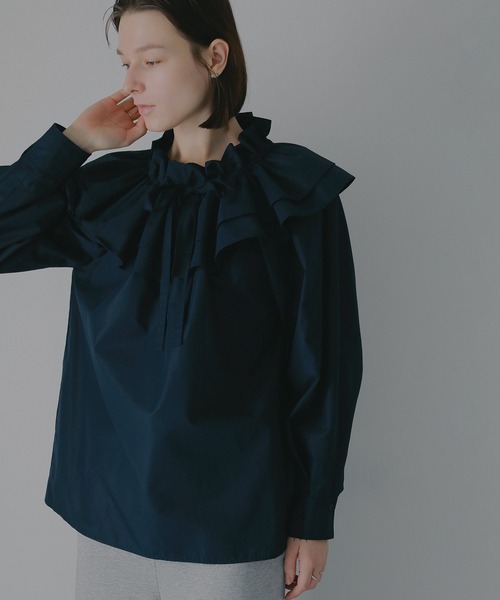 MANOF（マノフ）の「PURSE COLLAR SHIRTS（シャツ/ブラウス・レディース・ネイビー/ホワイト・F）」の17枚目の写真