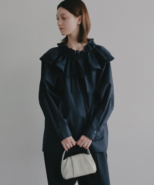 【新品・未使用】MANOF PURSE COLLAR SHIRT ネイビー PURSE COLLAR SHIRTS（シャツ/ブラウス）｜MANOF（マノフ）の
