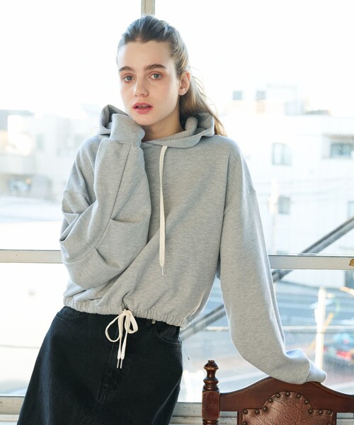 abahouse mavie（アバハウスマヴィ）の「【裏毛】スピンドルフーディー（パーカー・レディース・ライトグレー/ブラック/グレー・フリー）」の5枚目の写真