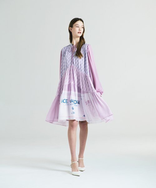 ICE GARDEN A.508（アイス ガーデン エイオーゴンパル）の「Monogram Print Chiffon Dress（ワンピース・レディース・その他・FREE）」の4枚目の写真