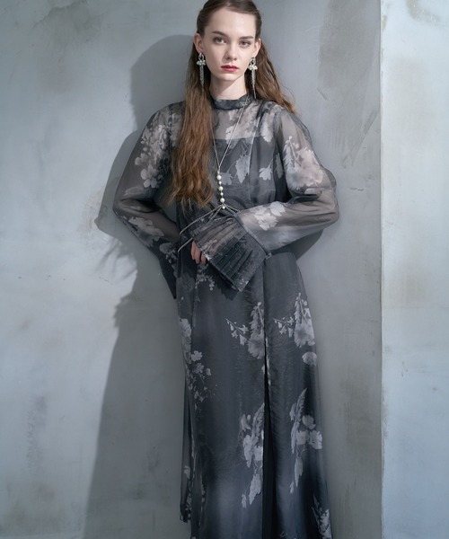 HARE（ハレ）の「【CEREMONY】2Pシアーフラワーワンピース(HARE)（ワンピース・レディース・ブルー/ブラック・FREE）」の7枚目の写真