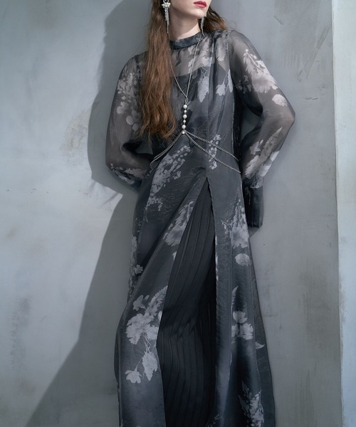 HARE（ハレ）の「【CEREMONY】2Pシアーフラワーワンピース(HARE)（ワンピース・レディース・ブルー/ブラック・FREE）」の11枚目の写真