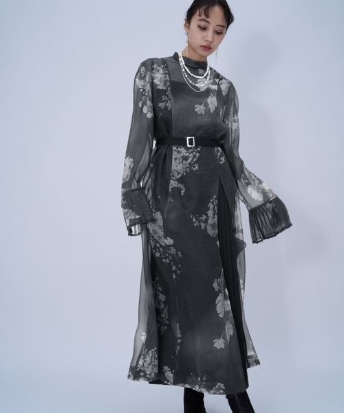 HARE（ハレ）の「【CEREMONY】2Pシアーフラワーワンピース(HARE)（ワンピース・レディース・ブルー/ブラック・FREE）」の14枚目の写真