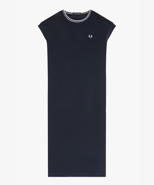 FRED PERRY（フレッドペリー）の「Sheer Tipped T-Shirt Dress／シアーティップラインTシャツワンピース（ワンピース・レディース・ネイビー・10）」の12枚目の写真