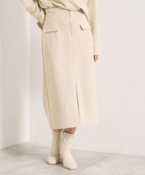 ITS'DEMO（イッツデモ）の「【セットアップ可／手洗い可】カットスエードスカート（スカート・レディース・チャコールグレー/ベビーピンク/アイボリー/グリーン系・00）」の19枚目の写真