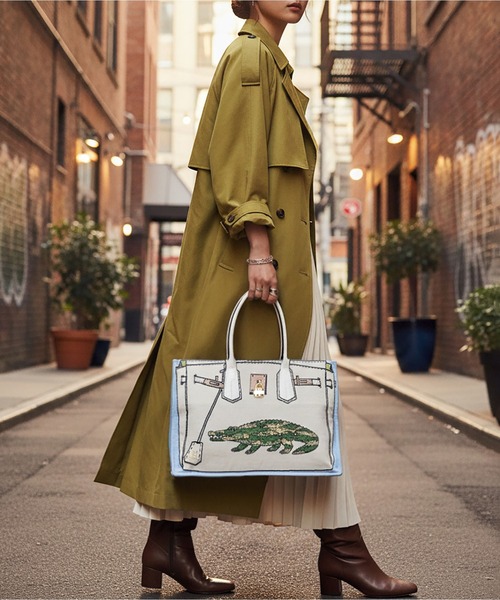 U（ユー）の「WANIMY【ワニミー】 だまし絵ジャガードトートバッグ（トートバッグ・レディース・ブラウン/オフホワイト・FREE）」の2枚目の写真