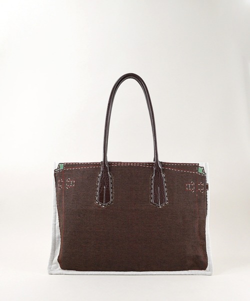 U（ユー）の「WANIMY【ワニミー】 だまし絵ジャガードトートバッグ（トートバッグ・レディース・ブラウン/オフホワイト・FREE）」の15枚目の写真