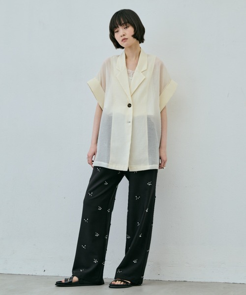 AIC.(エーアイシー)の「ビーズ刺繍イージースラックスパンツ(その他パンツ・レディース・ブラック/チャコールグレー・FREE)」の10枚目の写真