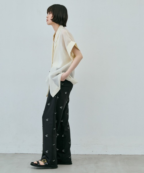 AIC.(エーアイシー)の「ビーズ刺繍イージースラックスパンツ(その他パンツ・レディース・ブラック/チャコールグレー・FREE)」の17枚目の写真