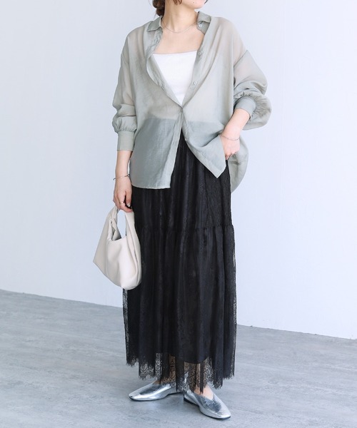 reca（レカ）の「切り替えデザインレーススカート（スカート・レディース・ブラック/オフホワイト・FREE）」の6枚目の写真