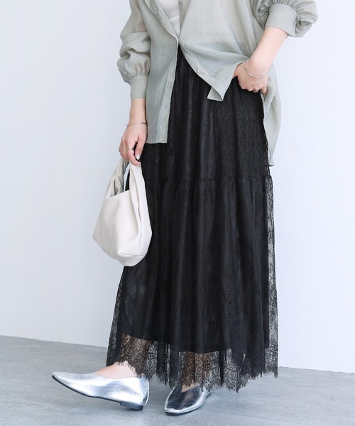 reca（レカ）の「切り替えデザインレーススカート（スカート・レディース・ブラック/オフホワイト・FREE）」の7枚目の写真