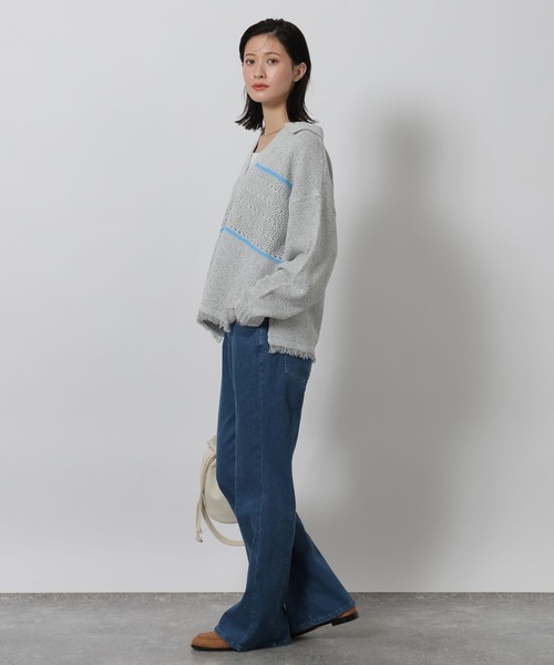 LAKOLE(ラコレ)の「スキッパー襟透かしニットプルオーバー / 639738(ニット/セーター・レディース・ネイビー/グレー/アイボリー・FREE)」の10枚目の写真