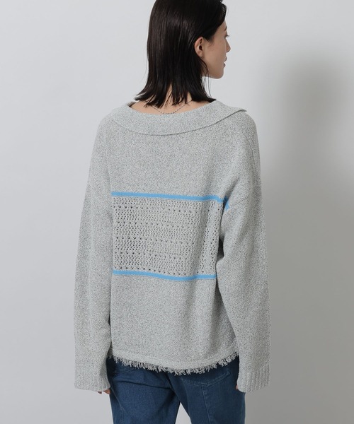 LAKOLE(ラコレ)の「スキッパー襟透かしニットプルオーバー / 639738(ニット/セーター・レディース・ネイビー/グレー/アイボリー・FREE)」の14枚目の写真