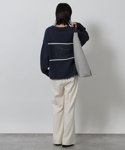 LAKOLE(ラコレ)の「スキッパー襟透かしニットプルオーバー / 639738(ニット/セーター・レディース・ネイビー/グレー/アイボリー・FREE)」の17枚目の写真