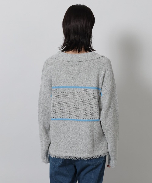LAKOLE(ラコレ)の「スキッパー襟透かしニットプルオーバー / 639738(ニット/セーター・レディース・ネイビー/グレー/アイボリー・FREE)」の22枚目の写真
