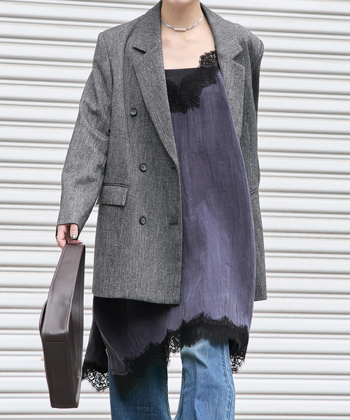 JOURNAL STANDARD（ジャーナルスタンダード）の「《追加2》フィブリルリヨセルキャミワンピース（ワンピース・レディース・アイボリー/ネイビー・FREE）」の2枚目の写真