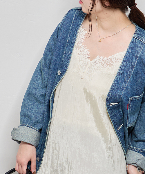 JOURNAL STANDARD（ジャーナルスタンダード）の「《追加2》フィブリルリヨセルキャミワンピース（ワンピース・レディース・アイボリー/ネイビー・FREE）」の13枚目の写真