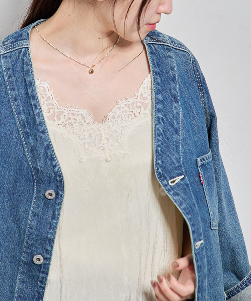 JOURNAL STANDARD（ジャーナルスタンダード）の「《追加2》フィブリルリヨセルキャミワンピース（ワンピース・レディース・アイボリー/ネイビー・FREE）」の16枚目の写真