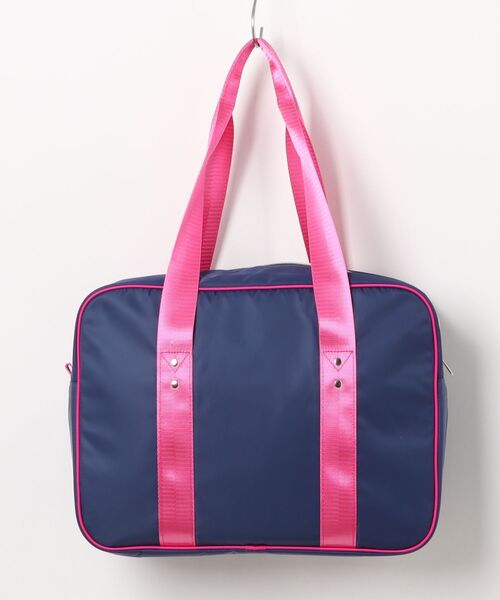ANAP GiRL(アナップガール)の「スクールバッグ 缶バッジ3個付(ショルダーバッグ・キッズ・ピンク/ネイビー・F)」の8枚目の写真