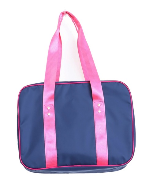 ANAP GiRL(アナップガール)の「スクールバッグ 缶バッジ3個付(ショルダーバッグ・キッズ・ピンク/ネイビー・F)」の19枚目の写真