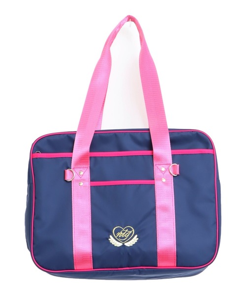 ANAP GiRL(アナップガール)の「スクールバッグ 缶バッジ3個付(ショルダーバッグ・キッズ・ピンク/ネイビー・F)」の18枚目の写真