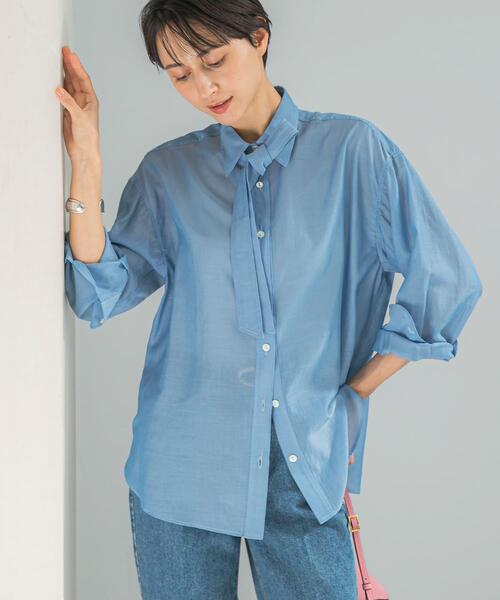 URBAN RESEARCH ROSSO WOMEN(アーバンリサーチ ロッソ)の「タイ付デニムライクシアーシャツ(シャツ/ブラウス・レディース・ライトブルー/インディゴブルー・FREE)」の11枚目の写真