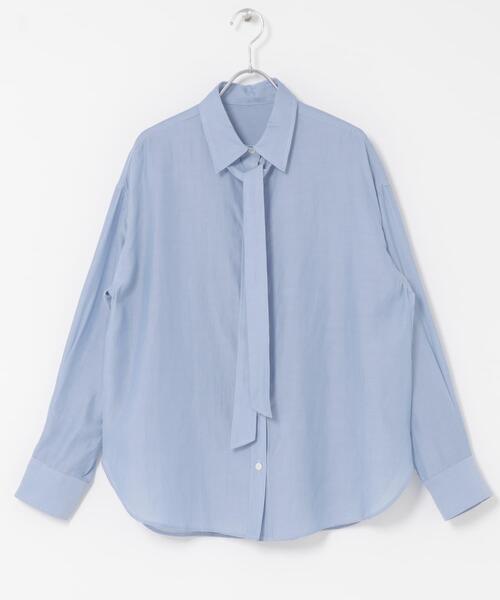 URBAN RESEARCH ROSSO WOMEN(アーバンリサーチ ロッソ)の「タイ付デニムライクシアーシャツ(シャツ/ブラウス・レディース・ライトブルー/インディゴブルー・FREE)」の5枚目の写真