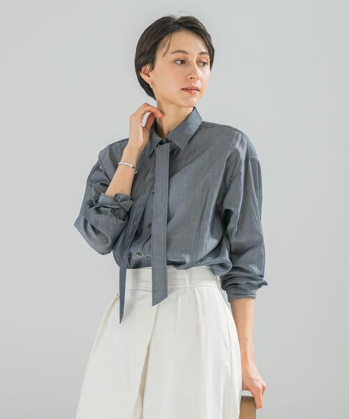 URBAN RESEARCH ROSSO WOMEN(アーバンリサーチ ロッソ)の「タイ付デニムライクシアーシャツ(シャツ/ブラウス・レディース・ライトブルー/インディゴブルー・FREE)」の13枚目の写真