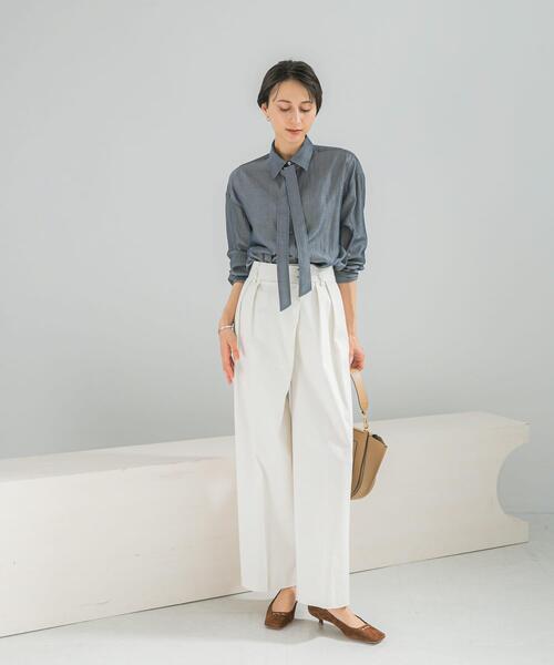 URBAN RESEARCH ROSSO WOMEN(アーバンリサーチ ロッソ)の「タイ付デニムライクシアーシャツ(シャツ/ブラウス・レディース・ライトブルー/インディゴブルー・FREE)」の14枚目の写真