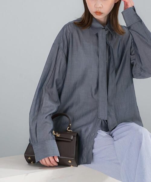URBAN RESEARCH ROSSO WOMEN(アーバンリサーチ ロッソ)の「タイ付デニムライクシアーシャツ(シャツ/ブラウス・レディース・ライトブルー/インディゴブルー・FREE)」の15枚目の写真