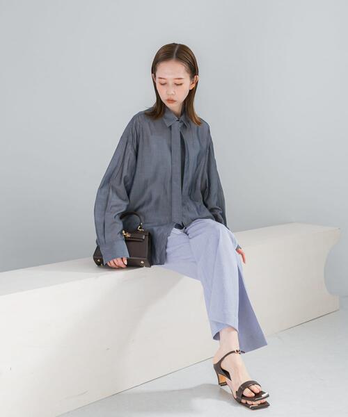 URBAN RESEARCH ROSSO WOMEN(アーバンリサーチ ロッソ)の「タイ付デニムライクシアーシャツ(シャツ/ブラウス・レディース・ライトブルー/インディゴブルー・FREE)」の16枚目の写真