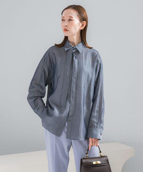 URBAN RESEARCH ROSSO WOMEN(アーバンリサーチ ロッソ)の「タイ付デニムライクシアーシャツ(シャツ/ブラウス・レディース・ライトブルー/インディゴブルー・FREE)」の17枚目の写真