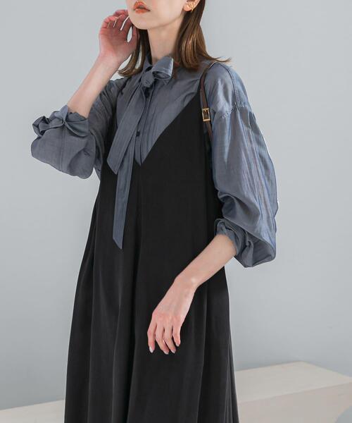 URBAN RESEARCH ROSSO WOMEN(アーバンリサーチ ロッソ)の「タイ付デニムライクシアーシャツ(シャツ/ブラウス・レディース・ライトブルー/インディゴブルー・FREE)」の19枚目の写真