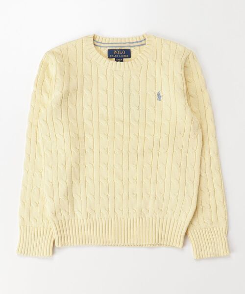 POLO RALPH LAUREN CHILDRENSWEAR(ポロ ラルフ ローレン チルドレンズウェア)の「ケーブルニット コットン セーター(ニット/セーター・キッズ・イエロー・L/XL/M/S)」の3枚目の写真