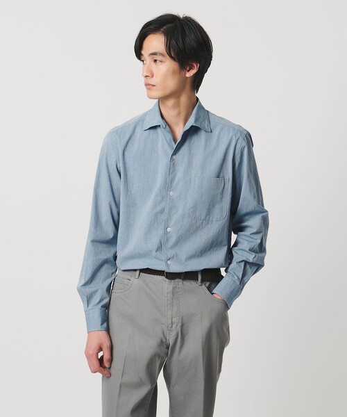 UNITED ARROWS（ユナイテッドアローズ）の「シャンブレー ワンピースカラー シャツ（シャツ/ブラウス・メンズ・ライトブルー・S/M/L/XL）」の16枚目の写真