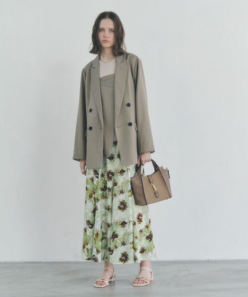 YECCA VECCA(イェッカヴェッカ)の「水彩フラワー柄マーメイドスカート(スカート・レディース・グリーン/パープル・FREE)」の4枚目の写真