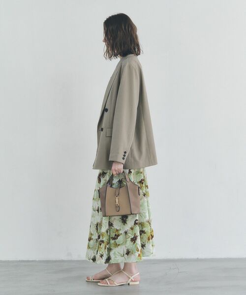 YECCA VECCA(イェッカヴェッカ)の「水彩フラワー柄マーメイドスカート(スカート・レディース・グリーン/パープル・FREE)」の6枚目の写真