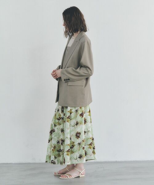 YECCA VECCA(イェッカヴェッカ)の「水彩フラワー柄マーメイドスカート(スカート・レディース・グリーン/パープル・FREE)」の7枚目の写真