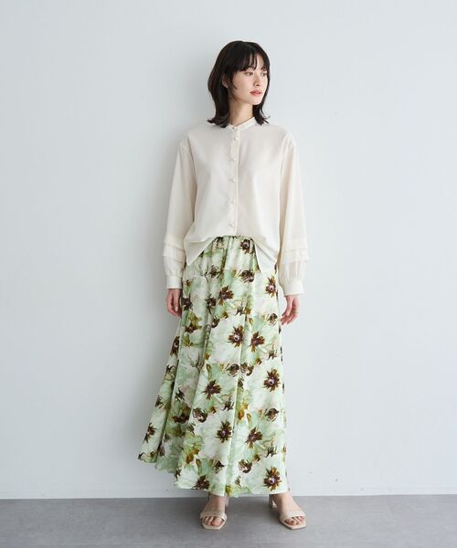 YECCA VECCA(イェッカヴェッカ)の「水彩フラワー柄マーメイドスカート(スカート・レディース・グリーン/パープル・FREE)」の15枚目の写真