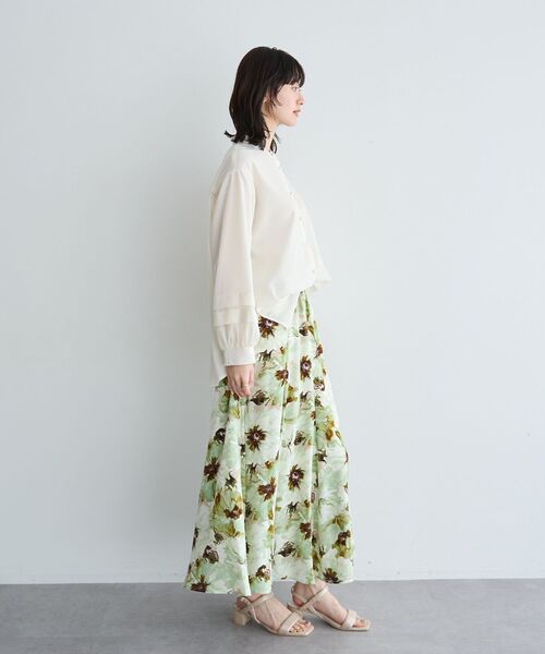 YECCA VECCA(イェッカヴェッカ)の「水彩フラワー柄マーメイドスカート(スカート・レディース・グリーン/パープル・FREE)」の16枚目の写真