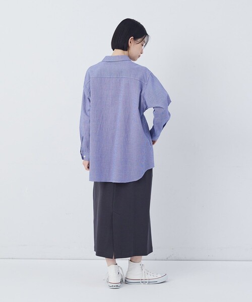 conges payes ADIEU TRISTESSE(コンジェ ペイエ アデュートリステス)の「シングルガーゼポケット付きシャツ(シャツ/ブラウス・レディース・ブルー系その他/グレー系その他・38)」の14枚目の写真