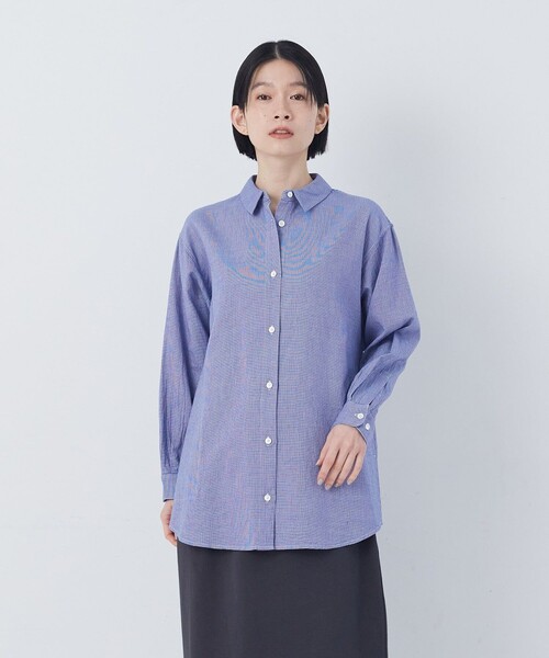 conges payes ADIEU TRISTESSE(コンジェ ペイエ アデュートリステス)の「シングルガーゼポケット付きシャツ(シャツ/ブラウス・レディース・ブルー系その他/グレー系その他・38)」の15枚目の写真