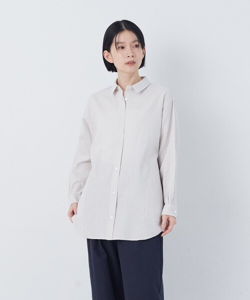 conges payes ADIEU TRISTESSE(コンジェ ペイエ アデュートリステス)の「シングルガーゼポケット付きシャツ(シャツ/ブラウス・レディース・ブルー系その他/グレー系その他・38)」の22枚目の写真
