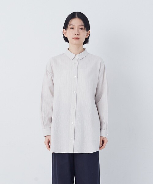 conges payes ADIEU TRISTESSE(コンジェ ペイエ アデュートリステス)の「シングルガーゼポケット付きシャツ(シャツ/ブラウス・レディース・ブルー系その他/グレー系その他・38)」の3枚目の写真